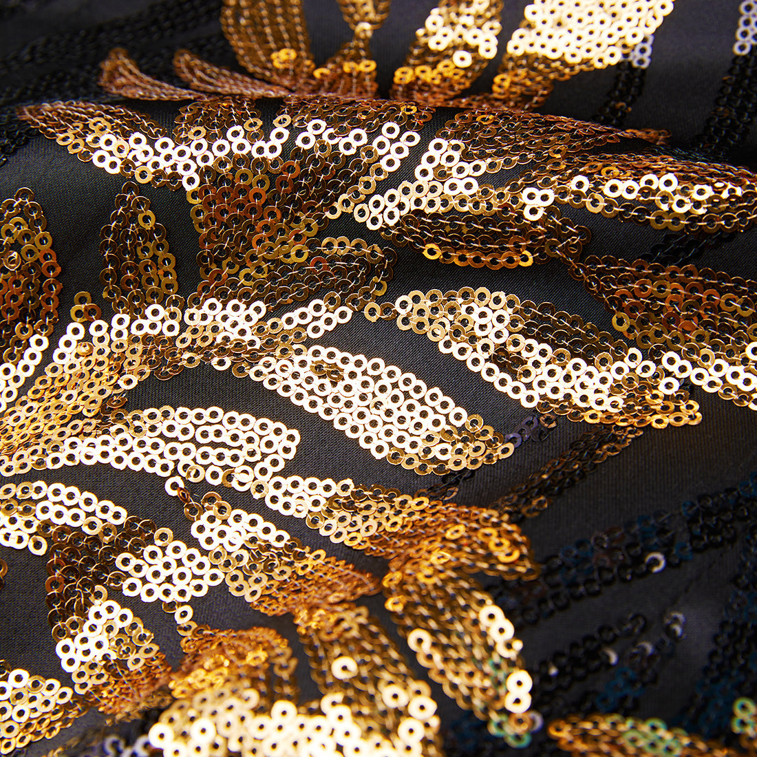 Men's 2-Piece Sequin Golden Leaves Embroidery Tuxedo