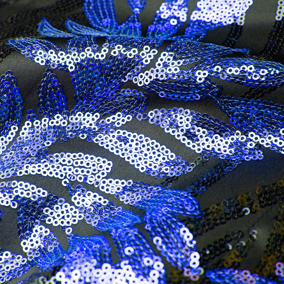 Men's 2-Piece Sequin Blue Leaves Embroidery Tuxedo