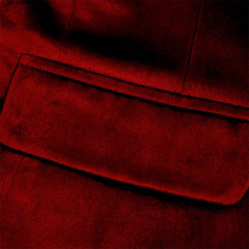 Men's Classic Velvet Closure Collar BurgundyTuxedo