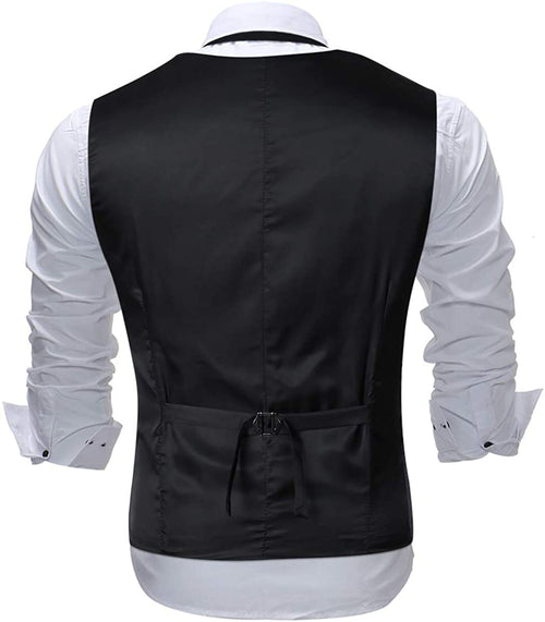 Men's Metallic Printed Vest Red-Gold