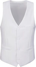 Men's Classic White Suit Vest Slim Fit Formal Waistcoat