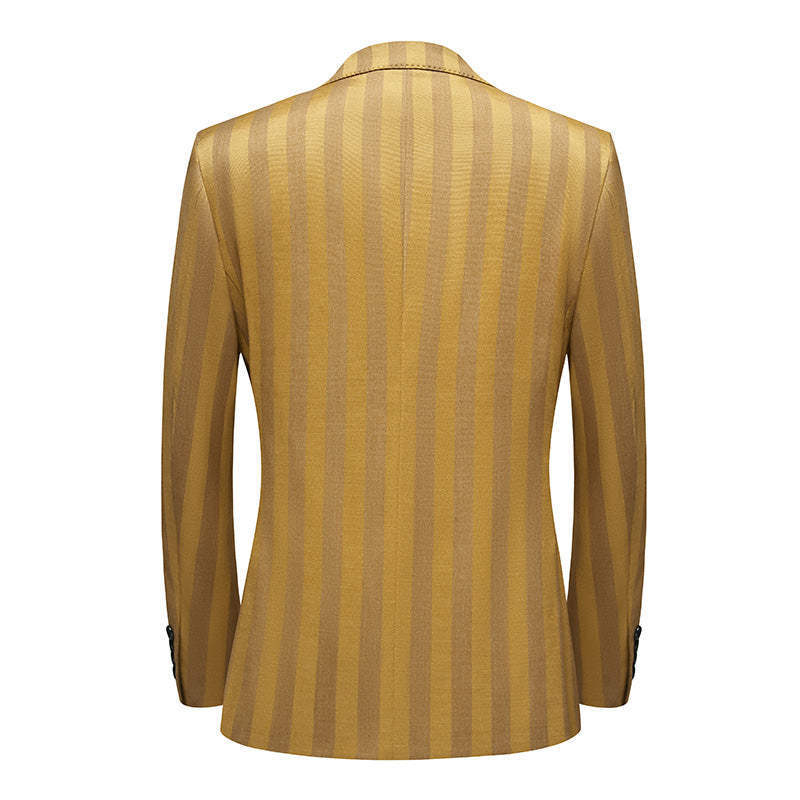 Men's 2-Piece Retro Style Double-Breasted Yellow Suit