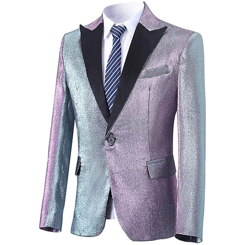 Men's Luxury One Button Gradient Silver Tuxedo