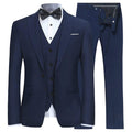 Men's 3-Piece Classic One Button Navy Blue Suit