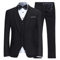 Men's 3-Piece Classic One Button Black Tuxedo