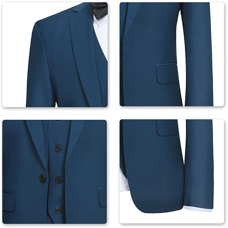 Men's 3-Piece Classic One Button Royal Blue Tuxedo