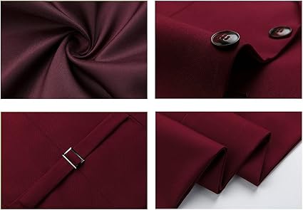 Men's 3-Piece Single-Breasted Burgundy Suit