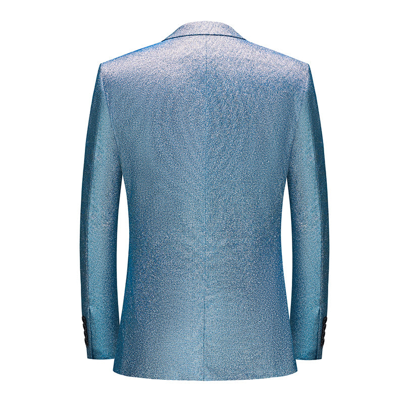 Men's 2-Piece One Button Sparkling Sky Blue Tuxedo