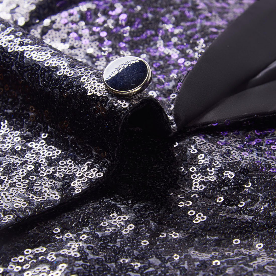 Men's Gradient Sparkling Purple and Black Sequin Jacket