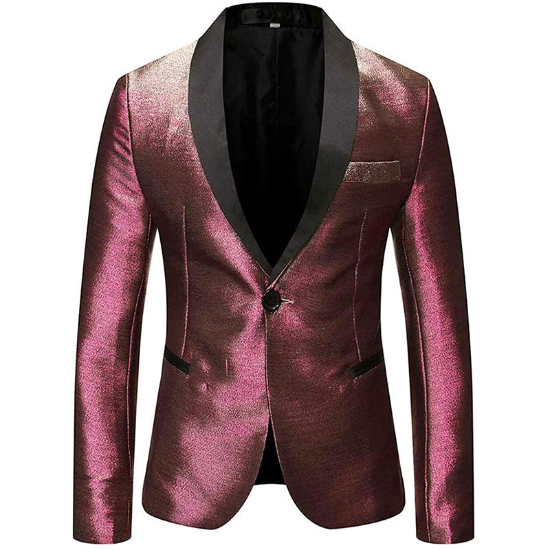 Men's 2-Piece Flashy Suit with Burgundy Gradient Flash