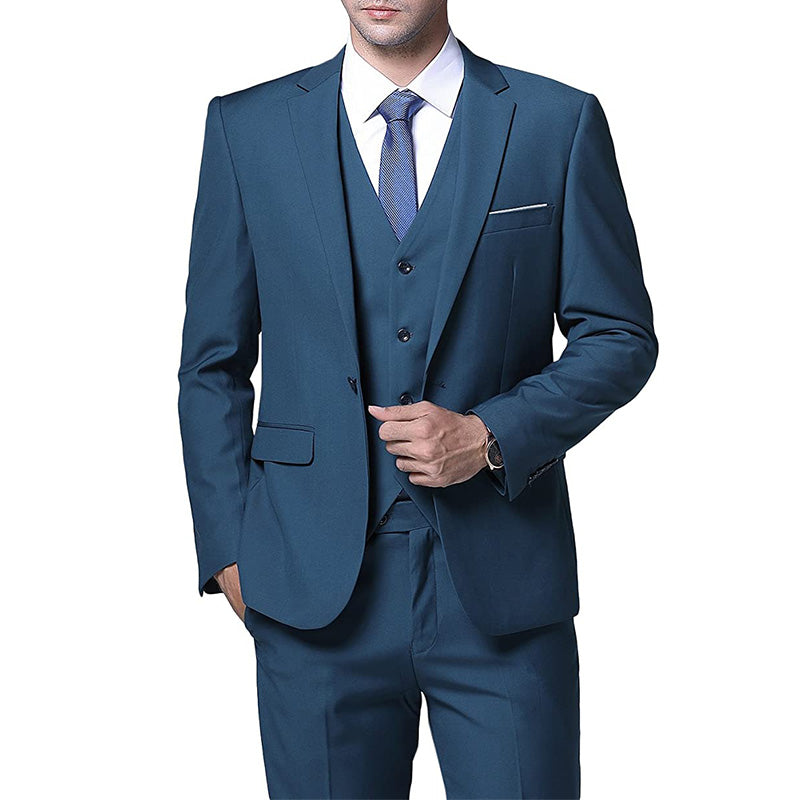 Men's 3-Piece Classic One Button Royal Blue Tuxedo