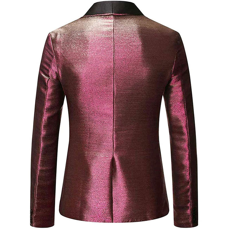 Men's 2-Piece Flashy Suit with Burgundy Gradient Flash