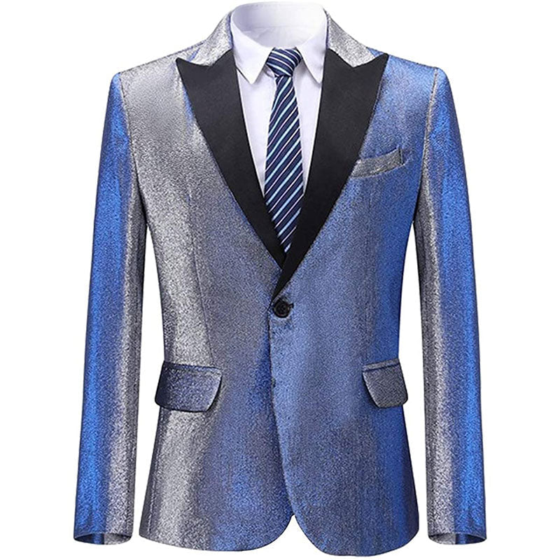 Men's Luxury One Button Gradient Grayish Blue Tuxedo
