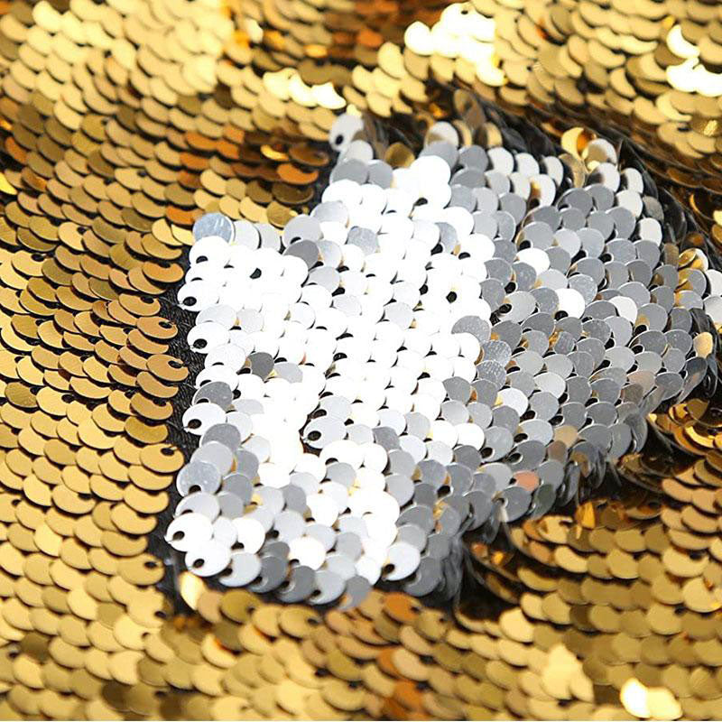 Men's V-neck Full Sequin Golden Tuxedo with Silver Geometric Patterns