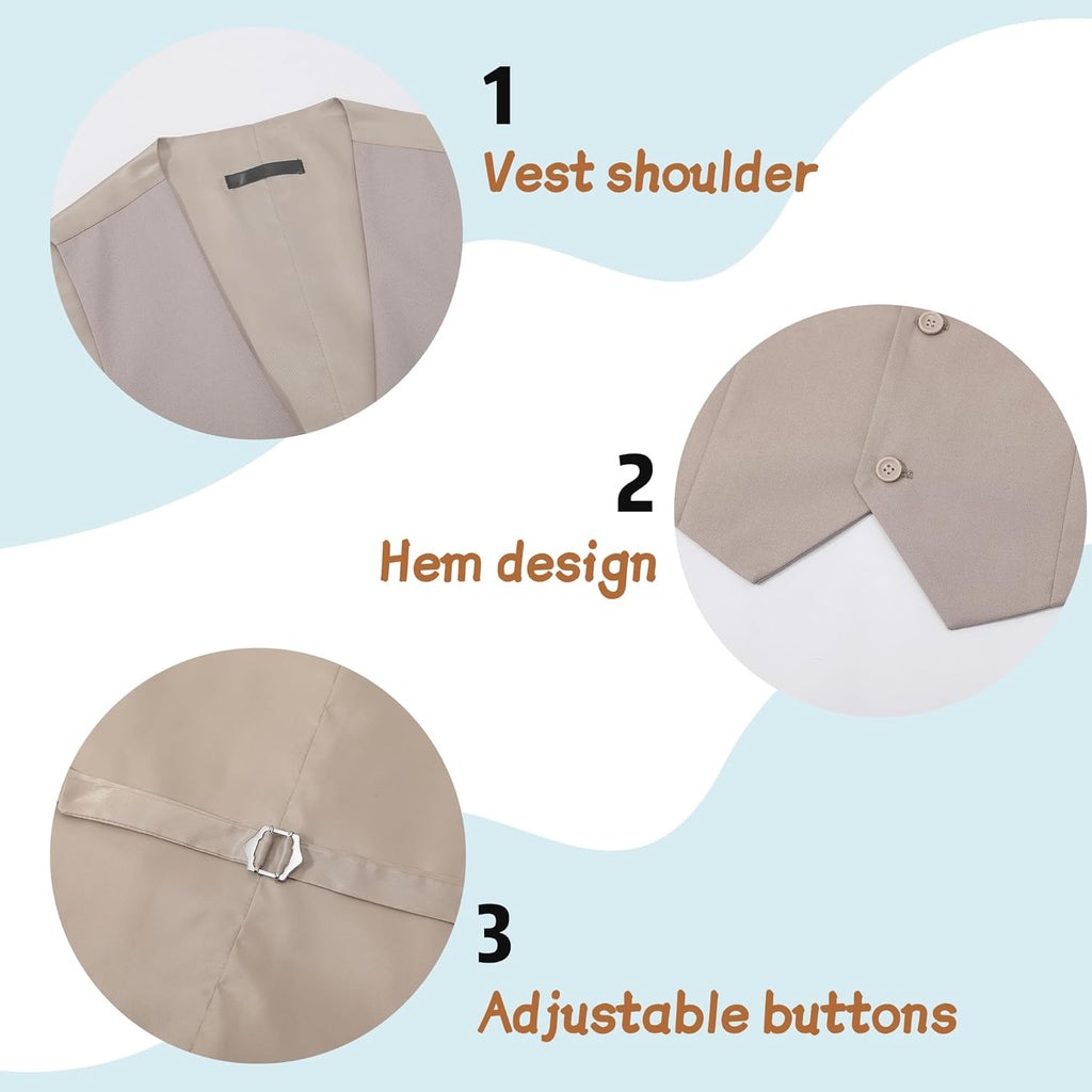 Plus Size Suits for Men Notch Collar Tuxedo Blazer Vest Pants Solid Prom Business Party Event Banquet Performance