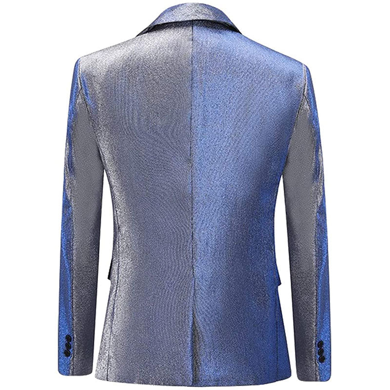 Men's Luxury One Button Gradient Grayish Blue Tuxedo