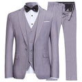 Men's 3-Piece Classic One Button Light Gray Tuxedo