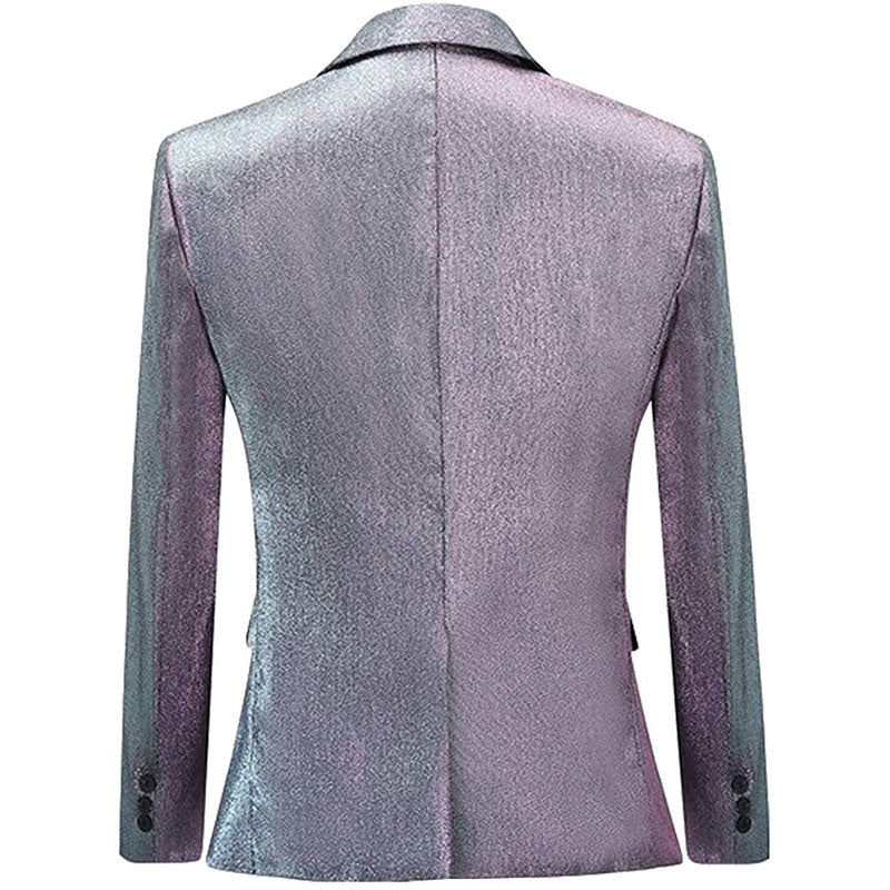 Men's Luxury One Button Gradient Silver Tuxedo