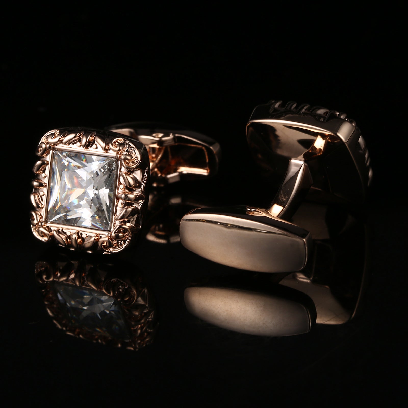 Luxury Large Zirconia French Cufflinks