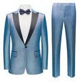 Men's 2-Piece One Button Sparkling Sky Blue Tuxedo