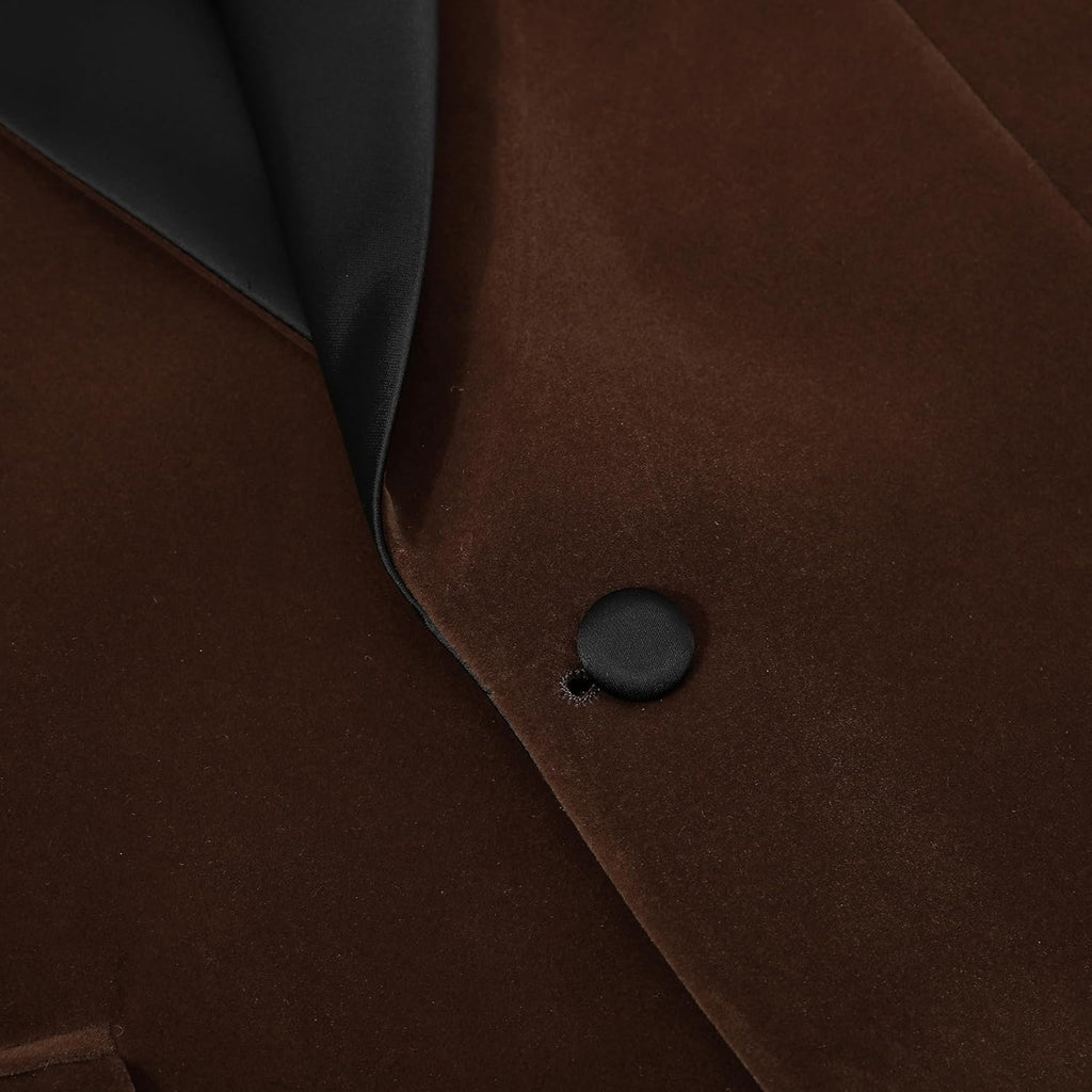 Men Suit Blazer Tuxedo Slim Fit Velvet Party Wedding Prom