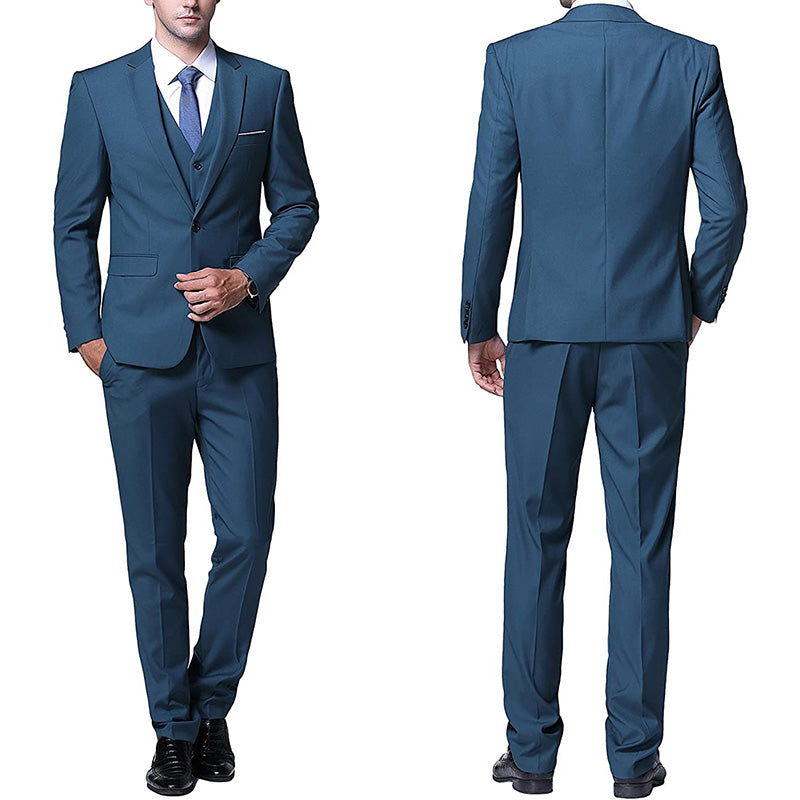 Men's 3-Piece Classic One Button Royal Blue Tuxedo