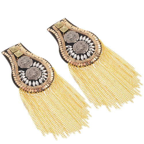 Fashion Star Tassel Link Chain Epaulet Shoulder Boards Badge