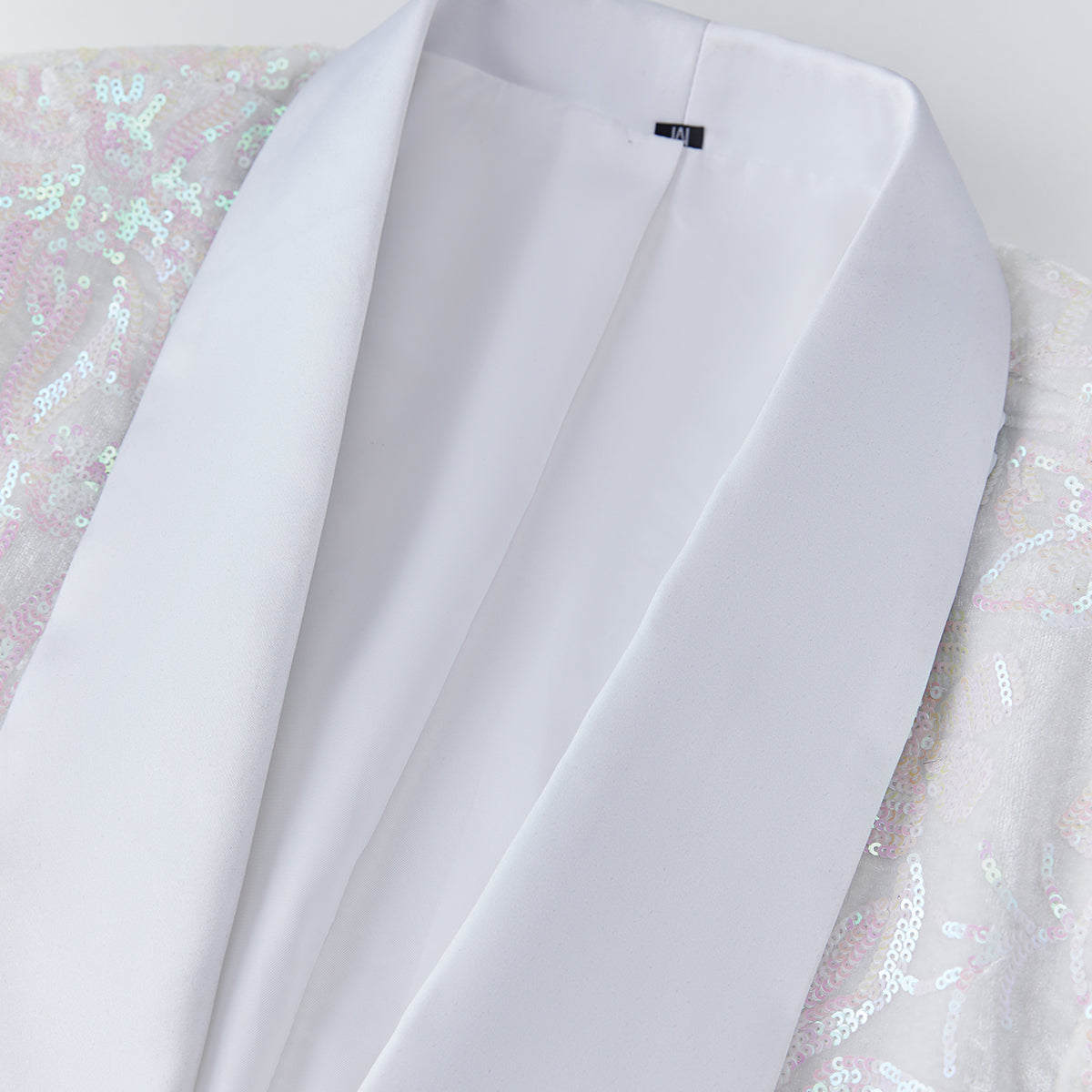 Men's Sequin White Jacket Pink Falling Stars