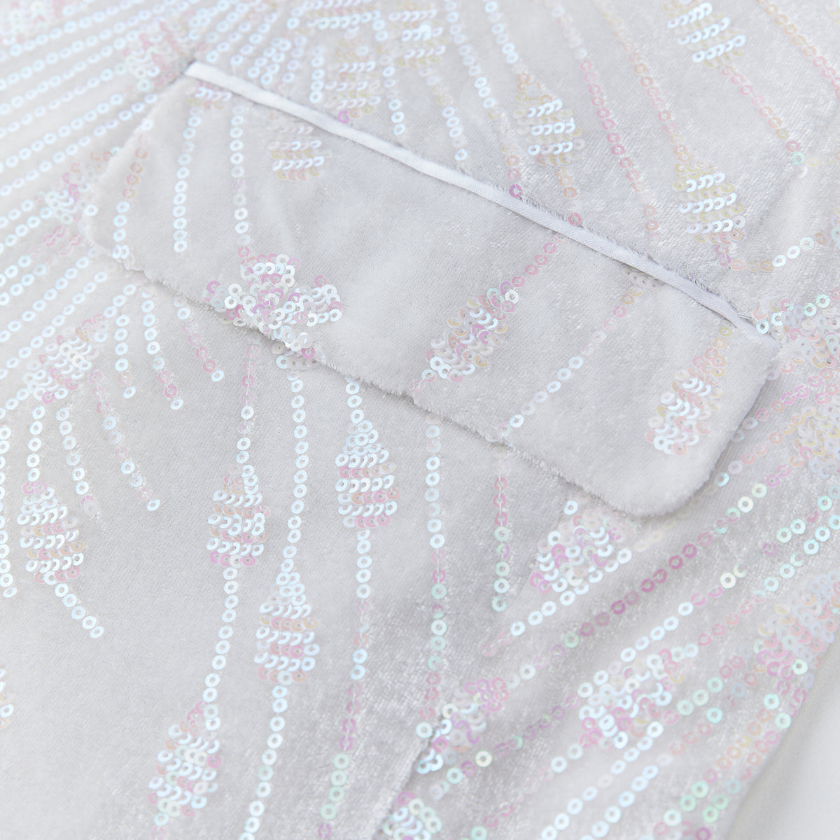 Men's Sequin White Jacket Pink Falling Stars