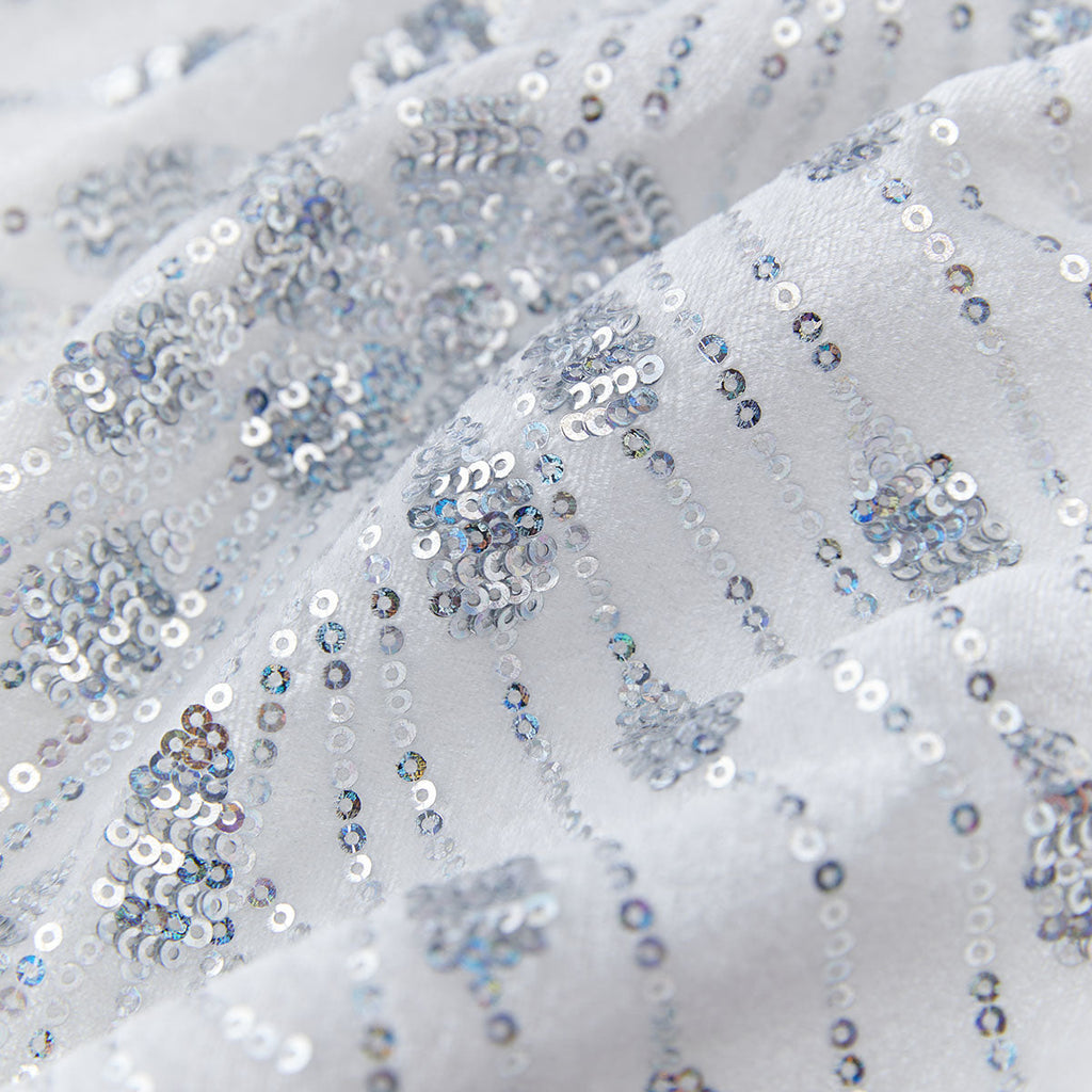 Men's Sequin White Jacket Silver Falling Stars