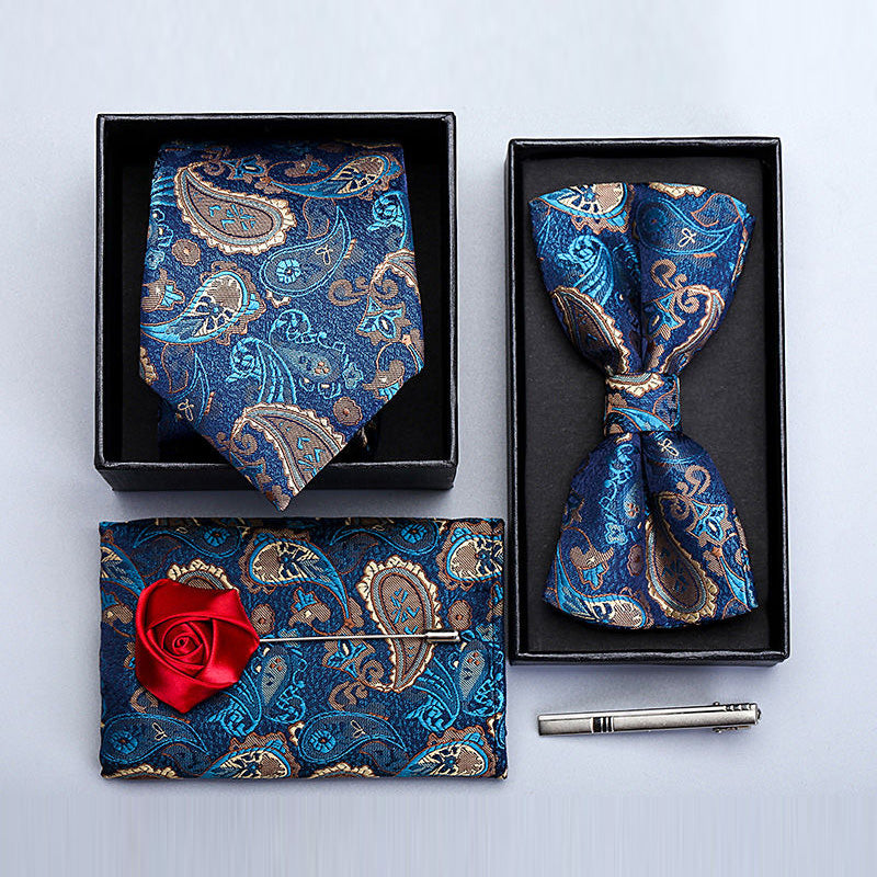 Men's  6-piece Set  High Quality Paisley Accessories 5 color