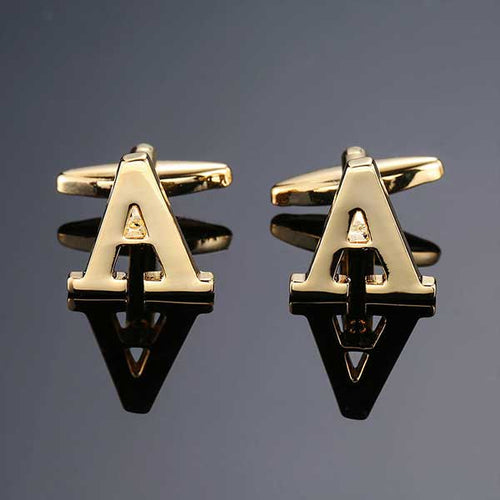 26 Dimensional Letter Style Cufflinks Gold