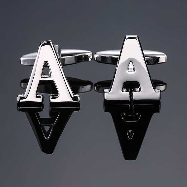 26 Dimensional Letter Style Cufflinks Silver