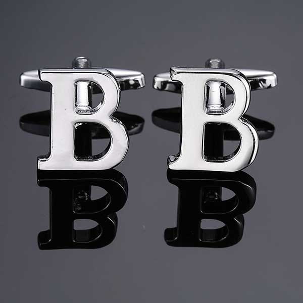 26 Dimensional Letter Style Cufflinks Silver