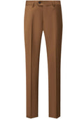 Men's Classic Brown Suit Pants Slim Fit Formal Trousers