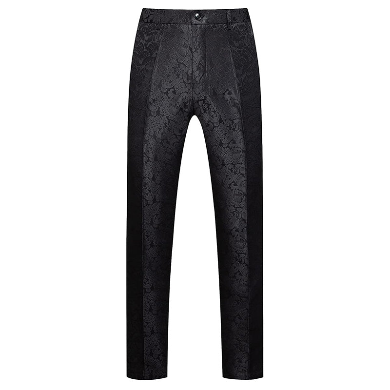【Select pants size for set】Men's Rose Embroidery Black Pants