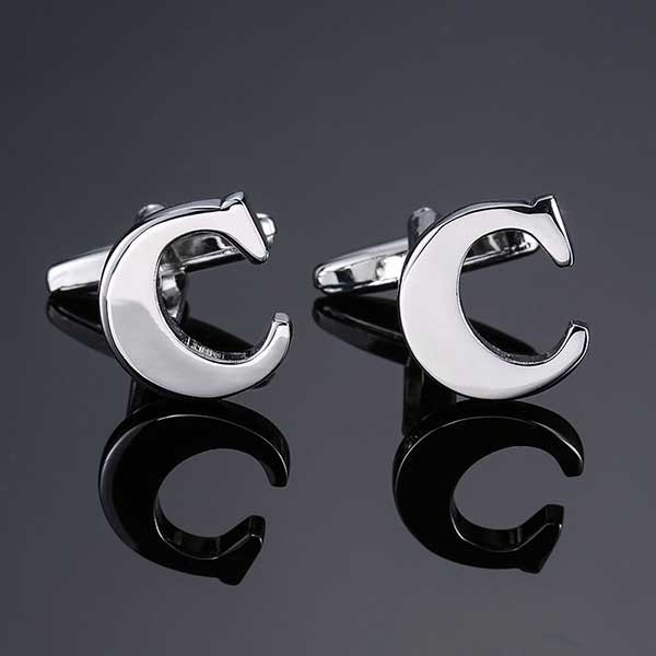 26 Dimensional Letter Style Cufflinks Silver