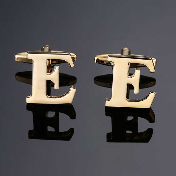 26 Dimensional Letter Style Cufflinks Gold