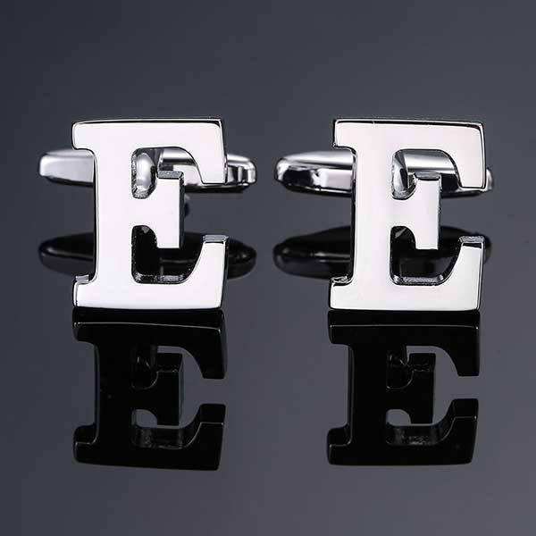 26 Dimensional Letter Style Cufflinks Silver