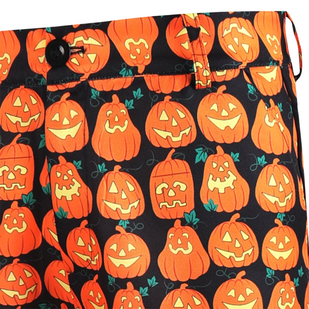 Men's 3-Piece Halloween Funny Pumpkin Pattern Suit