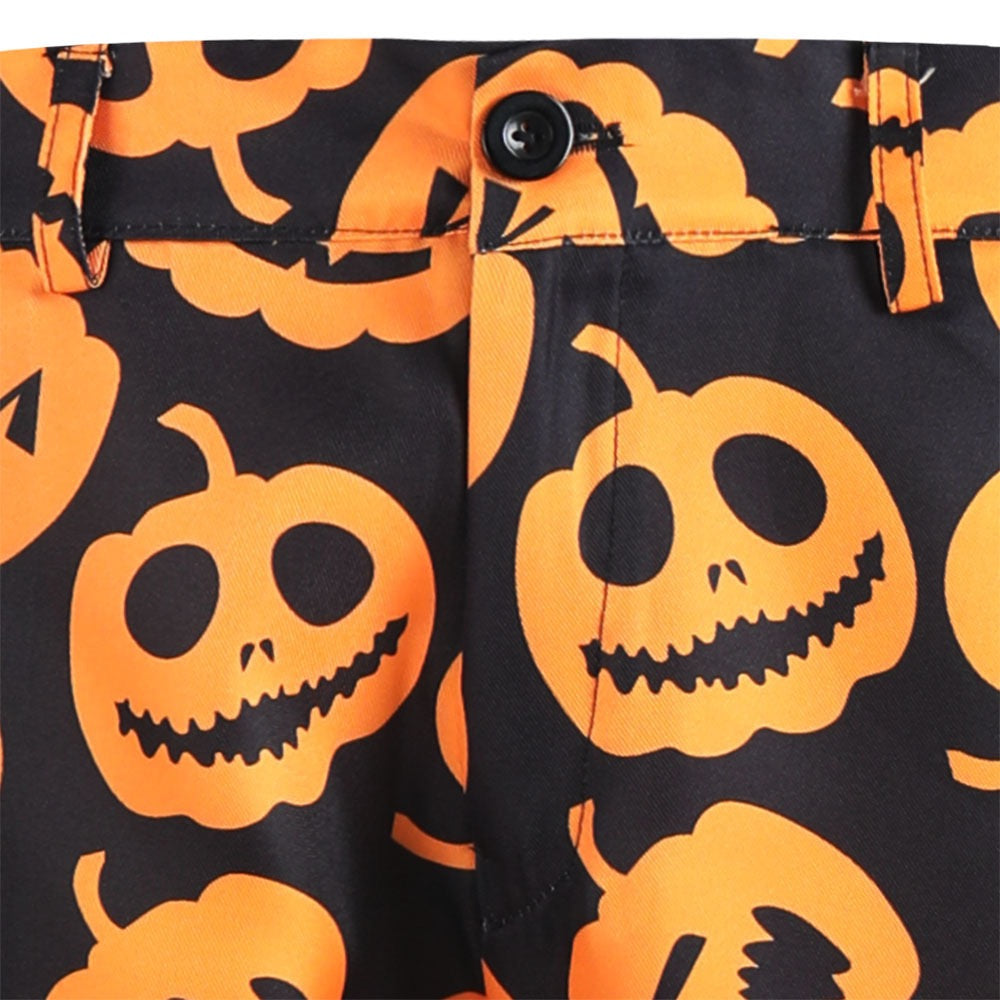 Men's 3-Piece Halloween Spooky Pumpkin Pattern Suit
