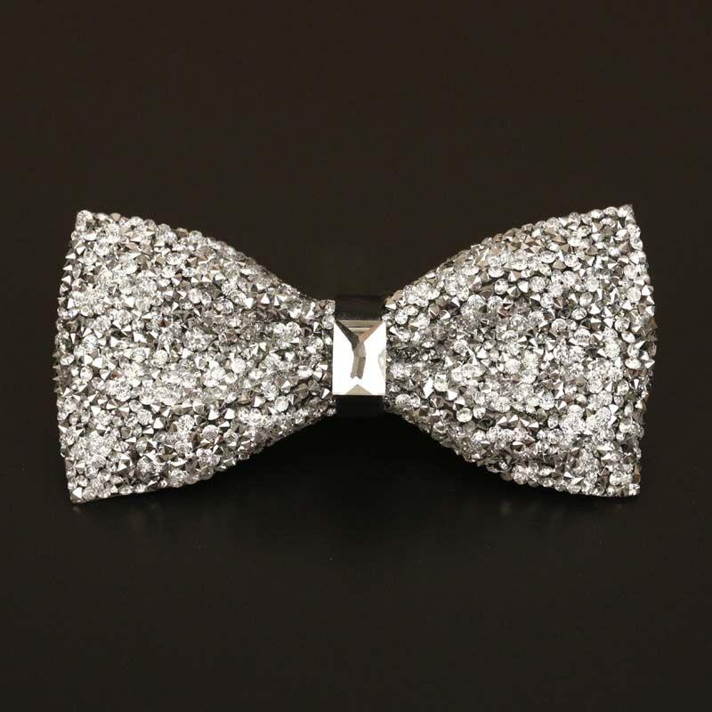 Rhinestone Bow Ties for Men Pre Tied Sequin Diamond Bowties 8 Color