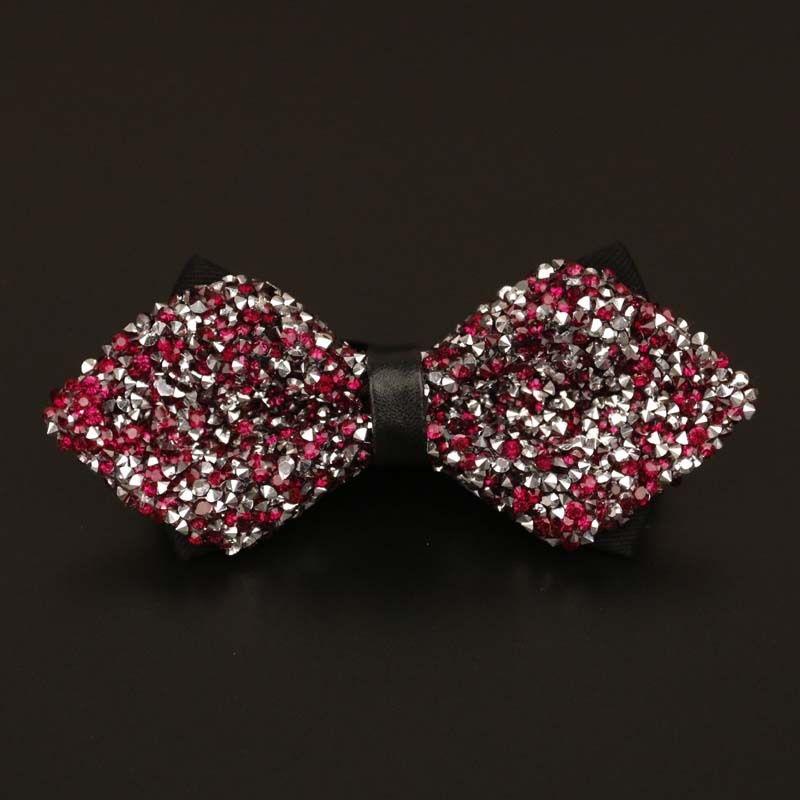Rhinestone Bow Ties for Men Pre Tied Sequin Diamond Bowties 8 Color