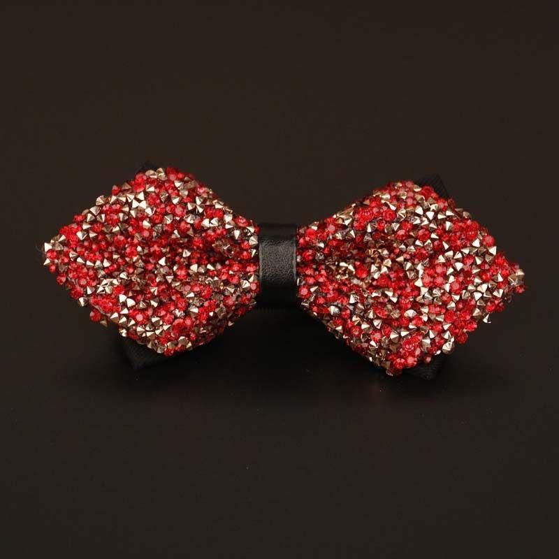 Rhinestone Bow Ties for Men Pre Tied Sequin Diamond Bowties 8 Color