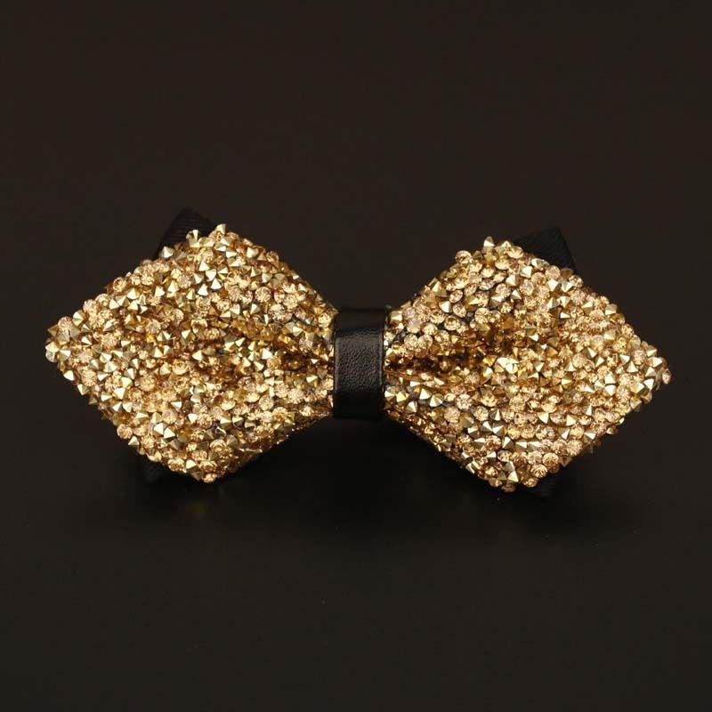 Rhinestone Bow Ties for Men Pre Tied Sequin Diamond Bowties 8 Color
