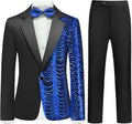 Boy's 2-Piece Navy Sequin Water Ripples Black Dress