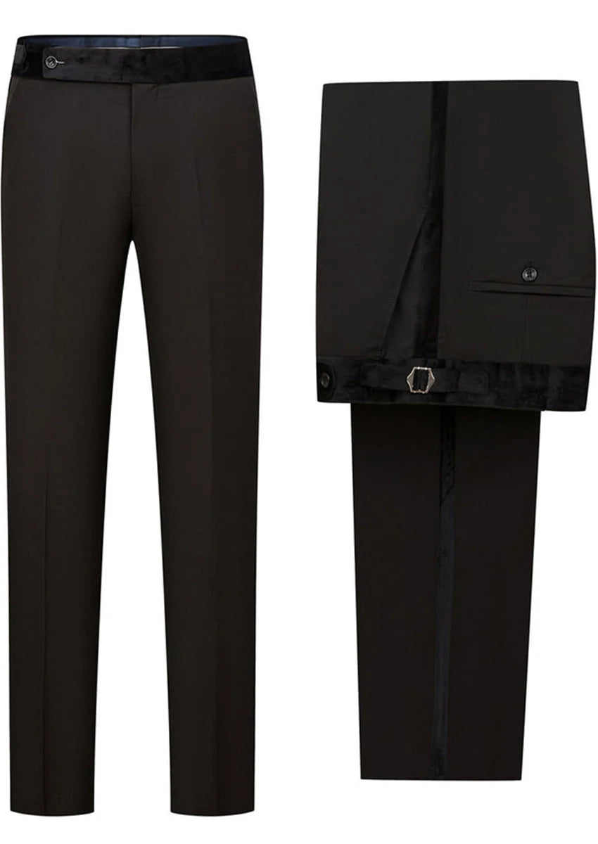 Men's Exquisite Luxury for Elegance Style Black and Gold Velvet Tuxedo