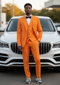 Men's 3-Piece Classic One Button Orange Suit