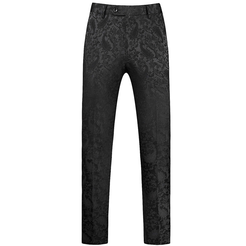 【Select pants size for set】Men's Jacquard Black Pants