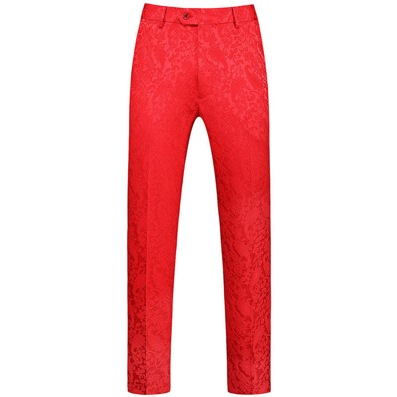 【Select pants size for set】Men's Jacquard Red Pants